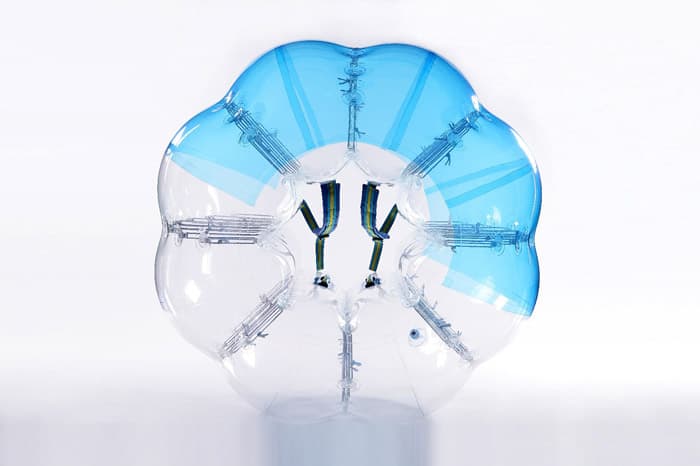 Half Colored Blue bubble soccer ball design