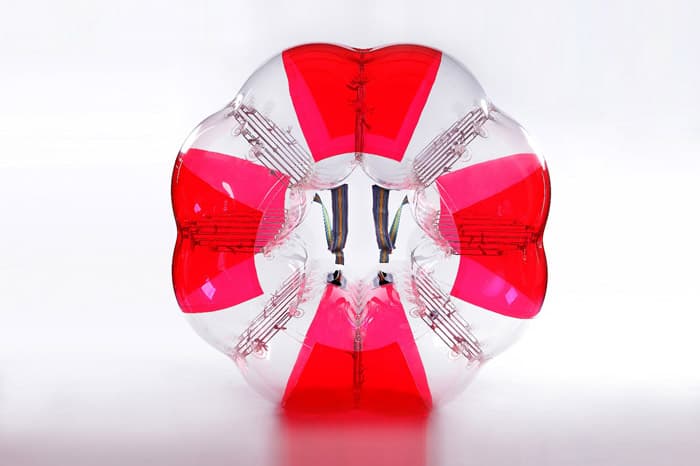 Quarter Red bubble soccer ball design